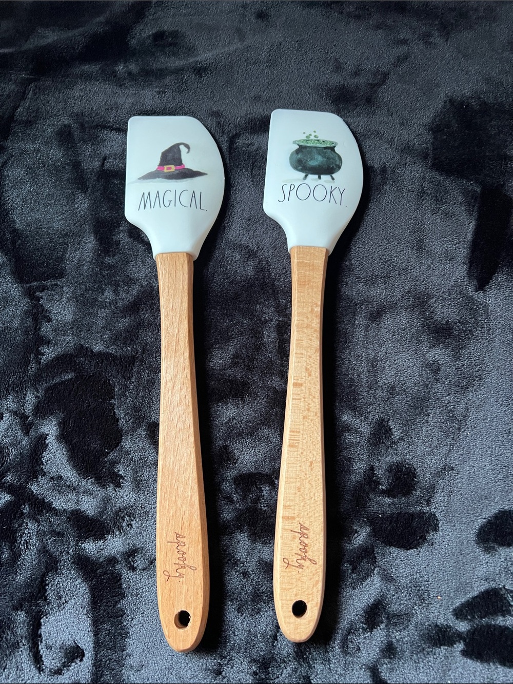 Wood Handle Halloween Spatula Set - Magical & Spooky